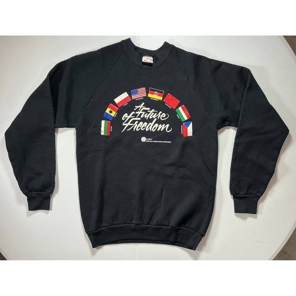 VTG Future of Freedom Chicago Mercantile Sweatshirt Soviet Czechoslovakia USA L